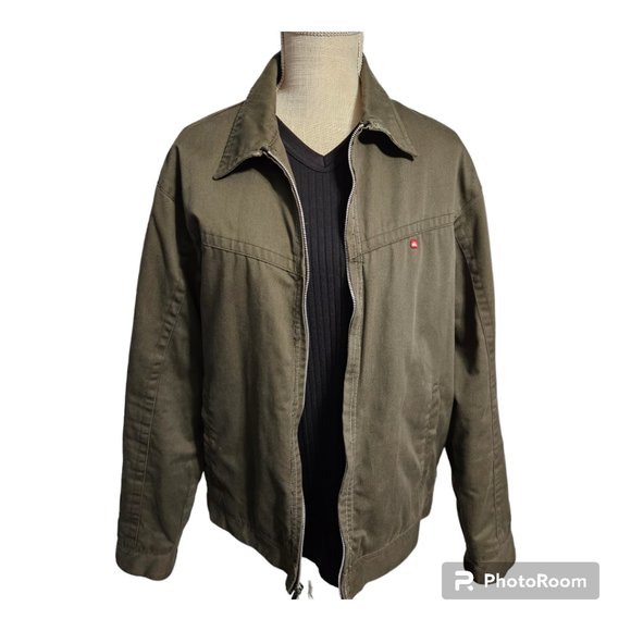 Quiksilver Other - Quicksilver Men's Quilt-Lined Canvas Utility Jacket in Olive Army Green Size M